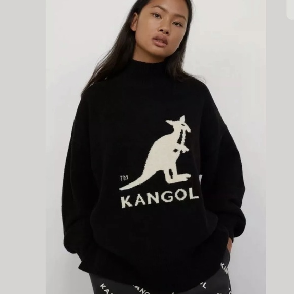 KANGOL X H&M Mabel Black Oversized Logo Sweater